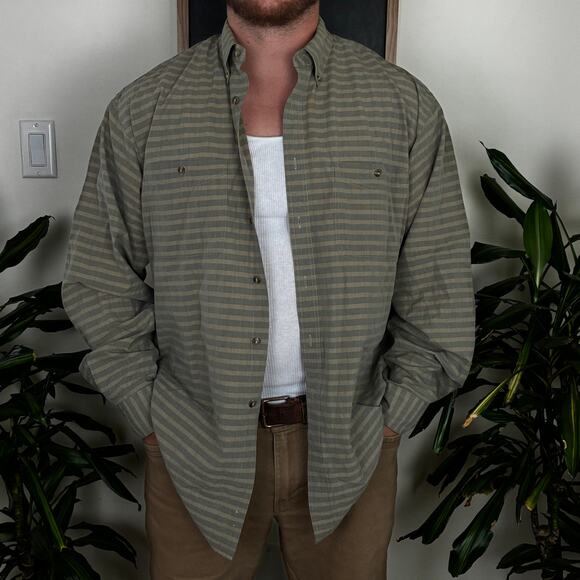 LL Bean Vintage Striped Boxy Button Up - Picture 2 of 5